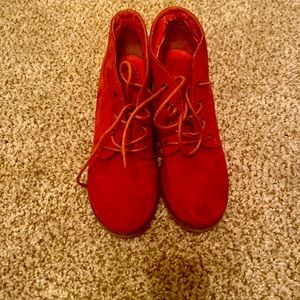 They are orange ankle boots